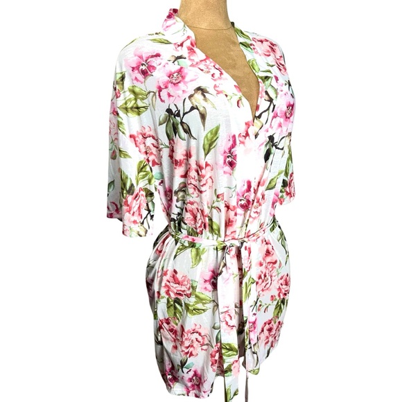 Show Me Your Mumu BRIE Robe Kimono Pink‎ Floral Bridal Beach Cover-Up One Size - Picture 13 of 16